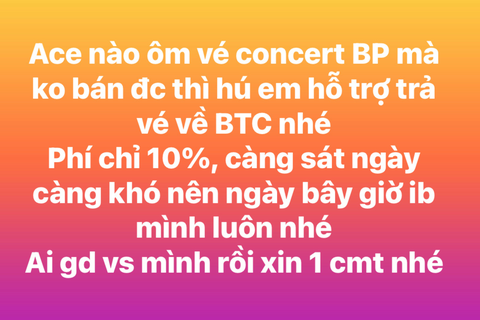 Hình thức lừa đảo mới sau khi tạm dừng bán vé BlackPink - Ảnh 2. Đối tượng lừa đảo yêu cầu chuyển trước phí 10% rồi mới được hoàn tiền vé - Ảnh chụp màn hình