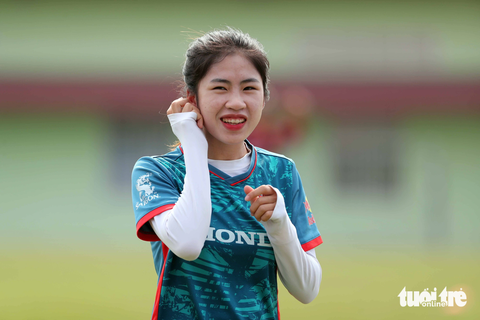 Thanh Nhã: 'Tuyển nữ Việt Nam sẽ chiến đấu hết mình tại World Cup nữ 2023' - Ảnh 1. Thanh Nhã cùng đội tuyển nữ Việt Nam đã sẵn sàng cho World Cup nữ 2023 - Ảnh: N.K.