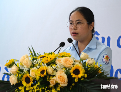 Vận hành TikTok thiếu nhi TP.HCM, nắm bắt thị hiếu của trẻ - Ảnh 2. Chị Trịnh Thị Hiền Trân - phó bí thư Thành Đoàn, chủ tịch Hội đồng Đội TP.HCM - Ảnh: HÀ THANH