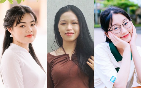 Từ phải qua: Vũ Thị Vân Anh - thủ khoa kỳ thi tốt nghiệp THPT 2023, Trần Ngọc Đan Thanh - thí sinh duy nhất đạt điểm 10 ngữ văn, Phạm Thị Vân Anh - thủ khoa khối D01 - Ảnh: NVCC Từ phải qua: Vũ Thị Vân Anh - thủ khoa kỳ thi tốt nghiệp THPT 2023, Trần Ngọc Đan Thanh - thí sinh duy nhất đạt điểm 10 ngữ văn, Phạm Thị Vân Anh - thủ khoa khối D01 - Ảnh: NVCC
