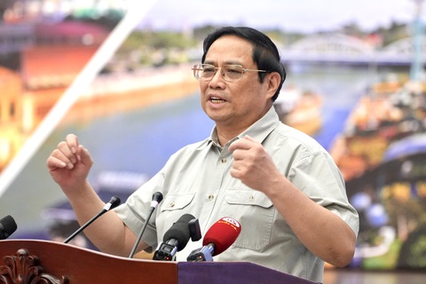 Thủ tướng: Nghiên cứu lập quỹ phát triển hạ tầng vùng Đông Nam Bộ - Ảnh 1. Thủ tướng Phạm Minh Chính phát biểu kết luận tại hội nghị Hội đồng điều phối vùng Đông Nam Bộ - Ảnh: HỮU HẠNH