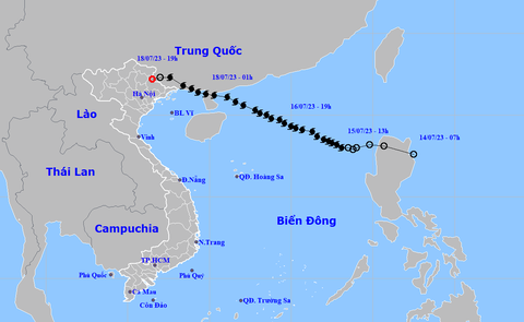 'Dự báo bão số 1 tương đối chính xác' - Ảnh 4. Đường đi thực tế của bão số 1 - Ảnh: NCHMF