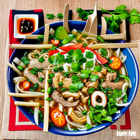 Dùng AI sáng tạo món ăn đặc sản An Giang thành mã QR - Ảnh 2. Món bánh canh Vĩnh Trung, thị xã Tịnh Biên