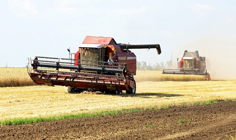 Máy thu hoạch lúa mì trên cánh đồng ở vùng Zaporizhzhia, đông nam Ukraine, vào ngày 4-7-2023 - Ảnh: Reuters Máy thu hoạch lúa mì trên cánh đồng ở vùng Zaporizhzhia, đông nam Ukraine, vào ngày 4-7-2023 - Ảnh: Reuters