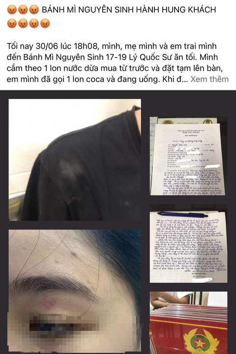Nhân viên bánh mì Nguyên Sinh hành hung khách - Ảnh 1. Nhân viên bánh mì Nguyên Sinh hành hung khách - Ảnh 1.