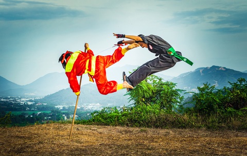 Đối luyện võ cổ truyền - Ảnh: TRẦN ĐÌNH HÙNG Đối luyện võ cổ truyền - Ảnh: TRẦN ĐÌNH HÙNG