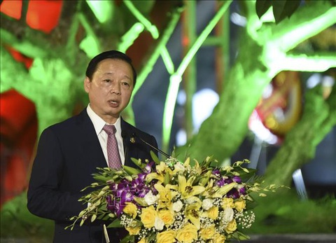 Chủ tịch nước Võ Văn Thưởng dự chương trình nghệ thuật 'Bản hùng ca bất diệt' - Ảnh 2. Phó thủ tướng Trần Hồng Hà phát biểu tại chương trình - Ảnh: TTXVN