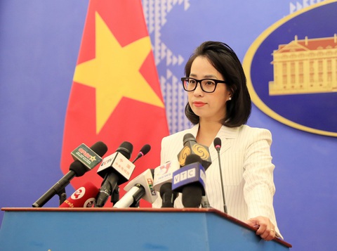 Việt Nam - Mỹ sẽ trao đổi các biện pháp làm sâu sắc hơn quan hệ kinh tế - Ảnh 1. Người phát ngôn Bộ Ngoại giao Phạm Thu Hằng trong họp báo ngày 20-7 - Ảnh: Bộ Ngoại giao cung cấp