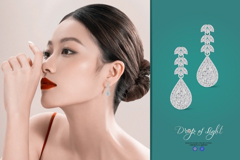 Dòng kim cương gây ‘sốt’ bởi kiểu cắt tinh xảo - Ảnh 4. Vẻ đẹp của bông tai gắn kim cương siêu lý tưởng 8 Hearts & 8 Arrows