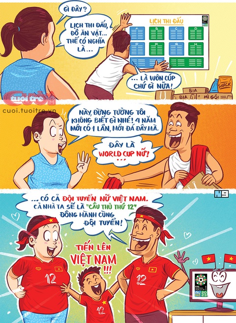 Tôi tưởng World Cup 4 năm mới có 1 lần? - Ảnh 1. Lại World Cup nữa hả? Tui tưởng 4 năm mới có 1 lần? - Tranh của Hải Nam