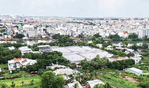 Nhà máy xử lý nước thải khu vực kênh Tham Lương - Bến Cát nhìn từ trên cao - Ảnh: LÊ PHAN Nhà máy xử lý nước thải khu vực kênh Tham Lương - Bến Cát nhìn từ trên cao - Ảnh: LÊ PHAN