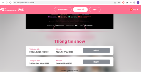 Sô BlackPink đầy “sóng gió”, không tôn trọng fan - Ảnh 4. Trang web chính thức luôn trong tình trạng “đang bảo trì” - Ảnh: CTMH