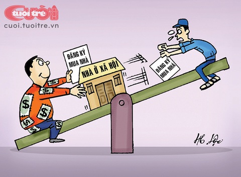 Mua nhà ở xã hội nhờ trí thông minh nhân tạo? - Ảnh 2. Cạnh tranh không lành mạnh - Tranh: H.Lộc