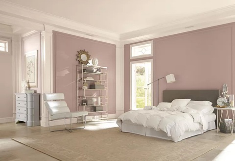 8 màu pastel tốt nhất năm 2023 của các nhà thiết kế nội thất - Ảnh 11. Sự cân bằng hoàn hảo giữa màu hồng và màu hoa cà mang lại cảm giác tự nhiên nhưng vẫn không kém phần mê hoặc cho căn phòng - Ảnh: SHERWIN-WILLIAMS/BHG