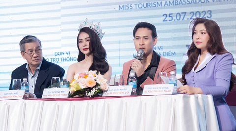 Khởi động cuộc thi Hoa hậu đại sứ du lịch Việt Nam 2023 - Ảnh 1. Ban tổ chức cuộc thi Hoa hậu Đại sứ du lịch Việt Nam 2023 họp báo thông tin - Ảnh: Ban tổ chức