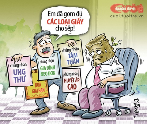 Quan tham: Kiếp người đã đến thế này thì thôi! - Ảnh 1. Quan tham: Kiếp người đã đến thế này thì thôi! - Tranh: Đức Thuận