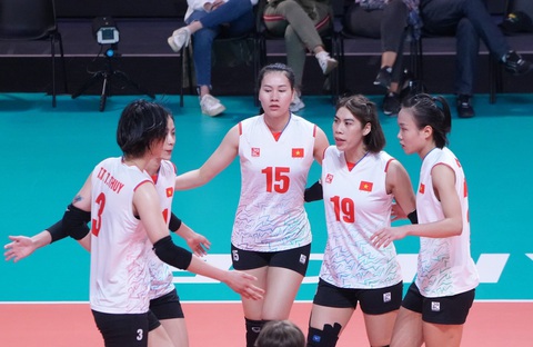 Bóng chuyền nữ Việt Nam thua Pháp ở tứ kết FIVB Challenger Cup - Ảnh 1. Dù thua Pháp, tuyển bóng chuyền nữ Việt Nam đã có trận đấu rất hay - Ảnh: VFV