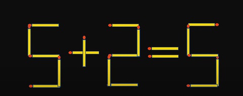 Thử tài IQ: Di chuyển một que diêm để 5+2=5 thành phép tính đúng - Ảnh 1.