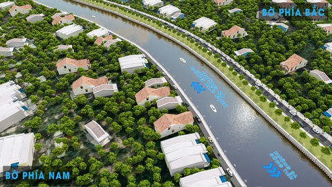 Phối cảnh sông Bảo Định (TP. Mỹ Tho) sau khi được đầu tư nâng cấp - Ảnh: Ban Quản lý dự án đầu tư xây dựng công trình dân dụng và công nghiệp Tiền Giang