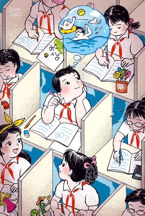 'Vét hè' bằng lịch học thêm - Ảnh 1. Minh họa: ĐẶNG HỒNG QUÂN