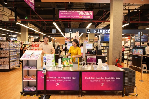 AEON Việt Nam tiếp tục ra mắt mô hình siêu thị mới tại Bình Dương - Ảnh 7. Quầy thanh toán nhanh tại siêu thị AEON Bình Dương New City