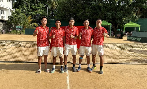 Việt Nam giành suất play-off nhóm II thế giới Davis Cup 2024 - Ảnh 1. Tuyển quần vợt Việt Nam tại Davis Cup 2023 - Ảnh: VŨ QUỐC VIỆT