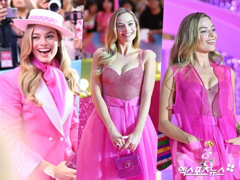 'Búp bê Barbie' không thể 'nhập cảnh' phòng vé Việt - Ảnh 2. "Barbie" Margot Robbie đã đến Hàn Quốc tham dự chiến dịch quảng bá phim