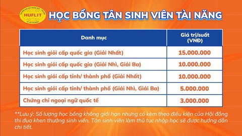 Cơ hội ‘săn’ học bổng 50% học phí toàn khoá dành cho tân sinh viên HUFLIT - Ảnh 2. HUFLIT cũng tặng nhiều suất học bổng dành cho học sinh học sinh giỏi cấp tỉnh/thành phố trở lên hoặc có chứng chỉ ngoại ngữ quốc tế