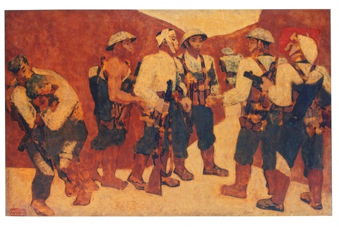 Tác phẩm sơn mài Kết nạp Đảng ở Điện Biên Phủ của Nguyễn Sáng năm 1963 - được công nhận bảo vật quốc gia - Ảnh: Bảo tàng Mỹ thuật Việt Nam Tác phẩm sơn mài Kết nạp Đảng ở Điện Biên Phủ của Nguyễn Sáng năm 1963 - được công nhận bảo vật quốc gia - Ảnh: Bảo tàng Mỹ thuật Việt Nam
