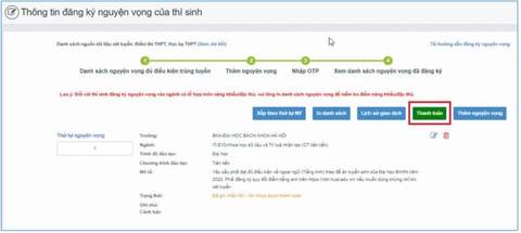 Hướng dẫn nộp lệ phí đăng ký xét tuyển đại học trực tuyến - Ảnh 5. Hướng dẫn nộp lệ phí đăng ký xét tuyển đại học trực tuyến - Ảnh 5.