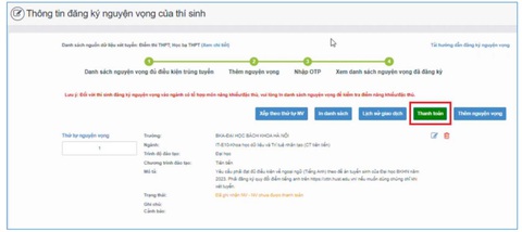 Hướng dẫn nộp lệ phí đăng ký xét tuyển đại học trực tuyến - Ảnh 7. Hướng dẫn nộp lệ phí đăng ký xét tuyển đại học trực tuyến - Ảnh 7.