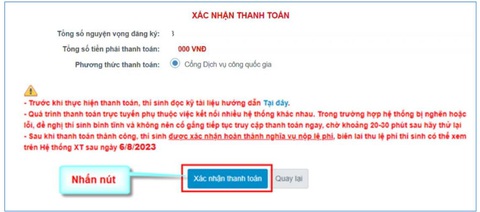 Hướng dẫn nộp lệ phí đăng ký xét tuyển đại học trực tuyến - Ảnh 8. Hướng dẫn nộp lệ phí đăng ký xét tuyển đại học trực tuyến - Ảnh 8.