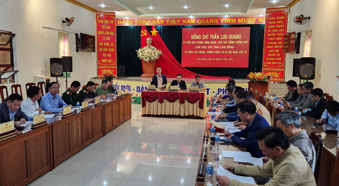 Phó thủ tướng Trần Lưu Quang làm việc với tỉnh Lâm Đồng về phòng chống thiên tai và cứu hộ cứu nạn - Ảnh 2. Buổi làm việc của Phó thủ tướng Trần Lưu Quang tại tỉnh Lâm Đồng - Ảnh: MAI VINH