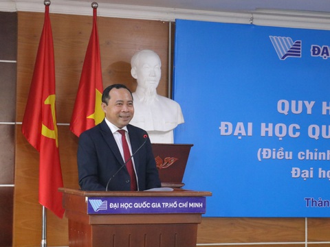 Quy hoạch Đại học Quốc gia TP.HCM: 10,3ha tái định cư cho 5.000 dân - Ảnh 3. PGS.TS Vũ Hải Quân - giám đốc Đại học Quốc gia TP.HCM - chia sẻ sáng 31-7 - Ảnh: TRỌNG NHÂN