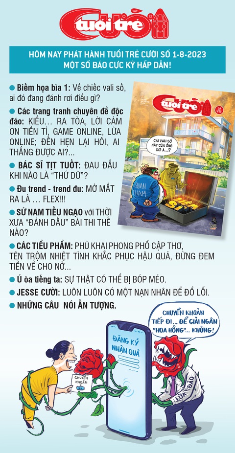 Tin tức sáng 1-8: - Ảnh 1. Một số tin tức đáng chú ý trên Tuổi Trẻ Cười số ra hôm nay
