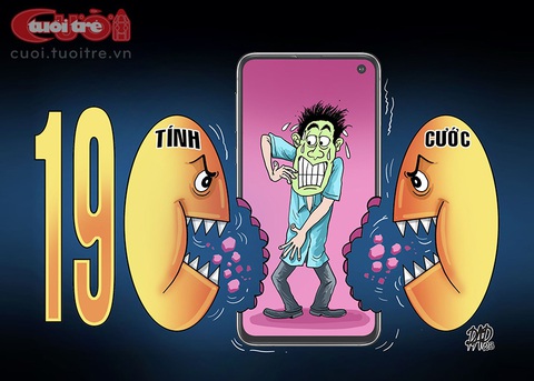 1900: Tổng đài 'tận thu', khách hàng khóc thét - Ảnh 1. 1900: Tổng đài tận thu - Tranh biếm họa của DAD