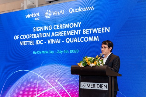Viettel IDC hợp tác cùng VinAI và Qualcomm đẩy mạnh ứng dụng các giải pháp AI tại Việt Nam - Ảnh 3. Ông Bùi Hải Hưng, tổng giám đốc Công ty VinAI - Tập đoàn Vingroup, chia sẻ