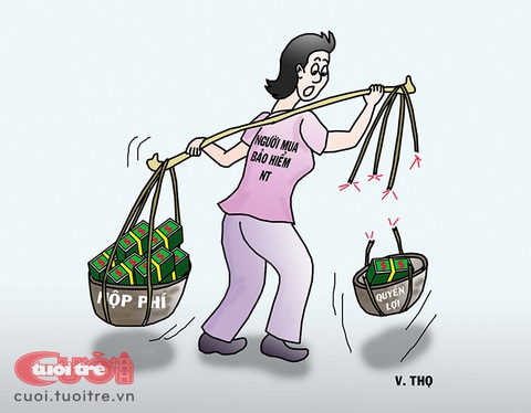 Người dân mất trắng hàng ngàn tỉ 'phí bôi trơn' ngân hàng - Ảnh 1. Quyền lợi của người mua bảo hiểm - Tranh: Trần Văn Thọ