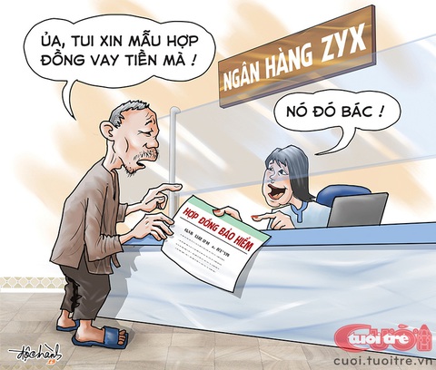 Người dân mất trắng hàng ngàn tỉ 'phí bôi trơn' ngân hàng - Ảnh 2. "Phí bôi trơn" khi vay tiền ngân hàng - Tranh: Độc Hành