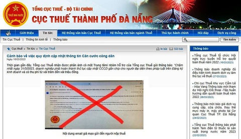 Đổ xô cập nhật căn cước công dân gắn chip trên đăng ký kinh doanh, vì sao? - Ảnh 2. Cục Thuế Đà Nẵng cũng cảnh báo thủ đoạn lừa đảo giả danh nhóm hỗ trợ của Tổng cục Thuế - Ảnh: Chụp lại từ màn hình