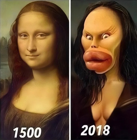 Ảnh vui 5-7: Nàng Mona Lisa sẽ ra sao nếu 'nghiện' thẩm mỹ - Ảnh 1. Ai trả lại Mona Lisa năm 1500 cho tui với?!