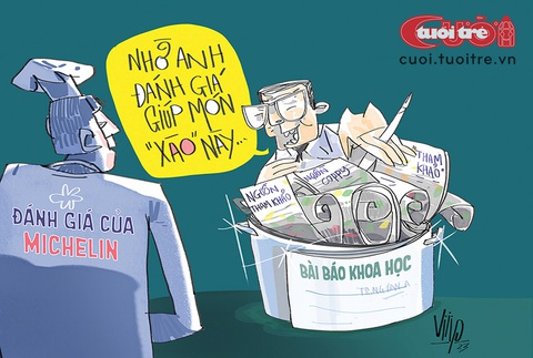 Michelin bó tay với món xào... thập cẩm - Ảnh 1. Michelin bó tay với món xào... thập cẩm - Tranh biếm họa của Viiip