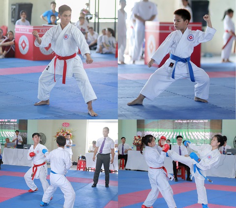 CLB Karate-do ĐH Duy Tân được 27 huy chương tại giải Nghĩa Dũng - Ảnh 2. Các võ sĩ của câu lạc bộ thi đấu hết mình tại giải đấu