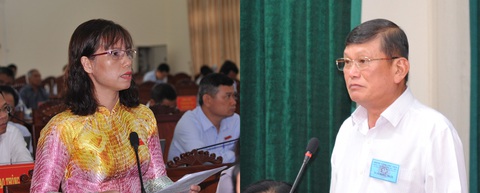 Đại biểu Phan Thị Hà Phước chất vấn ông Đặng Ngọc Anh - giám đốc Sở Tài nguyên và Môi trường tỉnh Phú Yên về việc tiến độ giải quyết cấp sổ đỏ cho dân quá chậm - Ảnh: ANH NGỌC Đại biểu Phan Thị Hà Phước chất vấn ông Đặng Ngọc Anh - giám đốc Sở Tài nguyên và Môi trường tỉnh Phú Yên - về tiến độ giải quyết cấp sổ đỏ cho dân quá chậm - Ảnh: ANH NGỌC