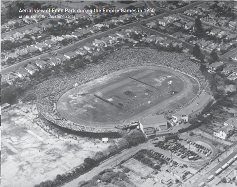 Toàn cảnh sân Eden Park khi diễn ra Đại hội thể thao đế chế Anh (British Empire Games) vào năm 1950 - Ảnh: AUCKLAND CITY LIBRARIES Toàn cảnh sân Eden Park khi diễn ra Đại hội thể thao đế chế Anh (British Empire Games) vào năm 1950 - Ảnh: AUCKLAND CITY LIBRARIES