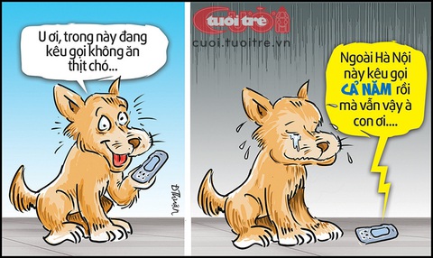 Cả TP.HCM và Hà Nội từng nhiều lần kêu gọi không ăn thịt chó - Tranh: Đức Thuận 