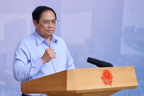 Thủ tướng: Hoàn thành hướng dẫn chính sách đặc thù với TP.HCM chậm nhất ngày 15-8 - Ảnh 2. Thủ tướng nhấn mạnh quyết tâm thực hiện bằng được và tin tưởng rằng sẽ thực hiện thành công các cơ chế, chính sách đặc thù phát triển TP.HCM - Ảnh: VGP