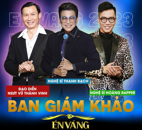 Én vàng 2023 tái xuất đánh dấu kỷ niệm 20 năm “ra đời” - Ảnh 5. Đạo diễn - NSƯT Vũ Thành Vinh, MC Thanh Bạch, MC Hoàng Rapper đảm nhận vai trò “cầm cân nảy mực”. Tập đầu tiên của Én vàng 2023 phát sóng lúc 21h ngày 8-7 trên kênh HTV9.