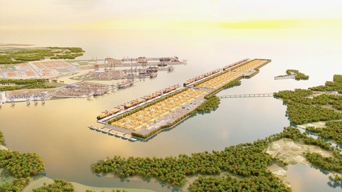 Bản thiết kế vị trí cảng trung chuyển quốc tế Cần Giờ- Nguồn: Porcoast Bản thiết kế vị trí cảng trung chuyển quốc tế Cần Giờ - Nguồn: Porcoast