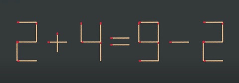 Thử tài IQ: Di chuyển một que diêm để 2+4=9-2 thành phép tính đúng - Ảnh 1.